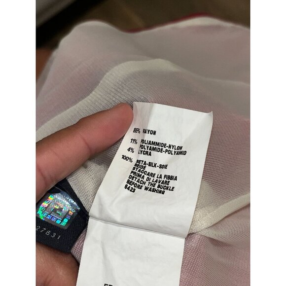 Fendi Red Sleeveless Frayed Hem Bodycon Crew Neck Pullover Women's Dress Size 40 - Picture 10 of 10